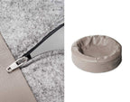 Bia Bed Faux Leather Cover Dog Bed Taupe Bia-2 50X50X12 Cm Round