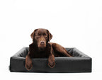 Bia Bed Faux Leather Cover Dog Bed Square Black Bia-4 85X70X15 Cm