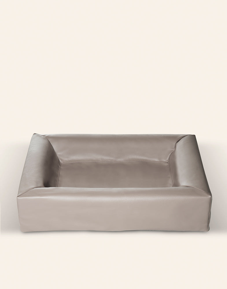 Bia Bed Faux Leather Cover Dog Bed Taupe Bia-3 70X60X15 Cm